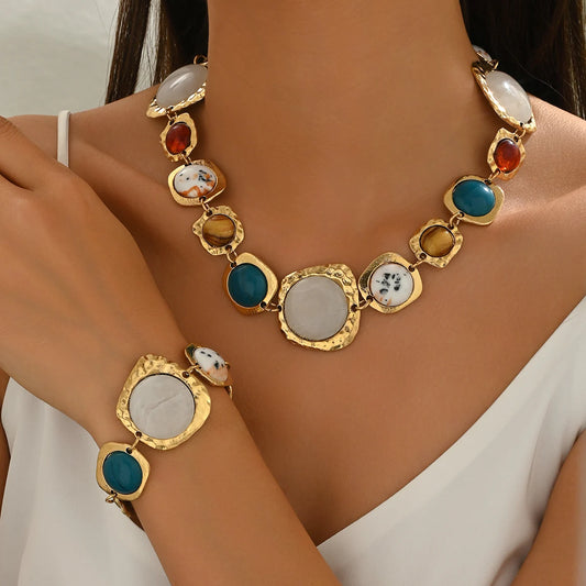 Conjunto de joyas geométricas vintage BohoMuse™ 