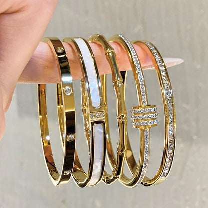 ✨ Eternal Gleam – Pulsera de acero de titanio y oro ✨ 