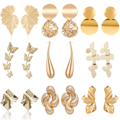 Pendientes colgantes de metal minimalistas GleamMuse