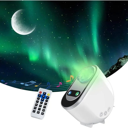 AuroraGlow Pro – Proyector de auroras boreales con luna y estrellas 