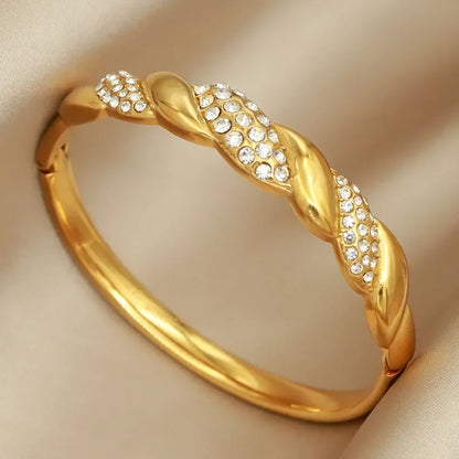 Brazalete de cristal de acero inoxidable EternaKnot 