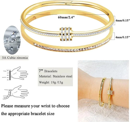 ✨ Eternal Gleam – Pulsera de acero de titanio y oro ✨ 