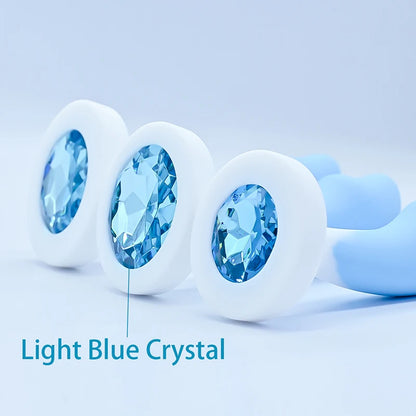 Tapón anal de silicona con base de cristal, juguete sexual para mujer, juguetes eróticos, juguetes anales, entrenador anal, juguetes para adultos, consolador anal, tienda erótica.