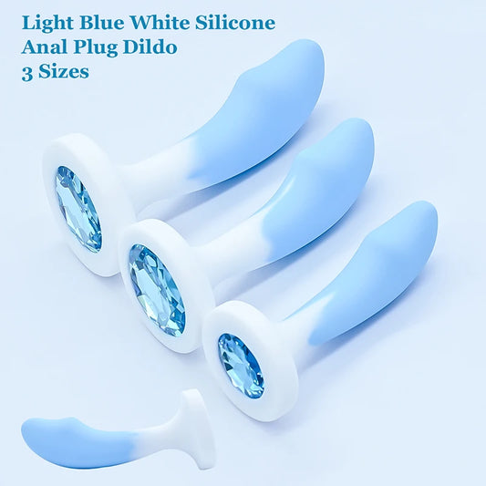 Tapón anal de silicona con base de cristal, juguete sexual para mujer, juguetes eróticos, juguetes anales, entrenador anal, juguetes para adultos, consolador anal, tienda erótica.