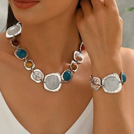 Conjunto de joyas geométricas vintage BohoMuse™ 
