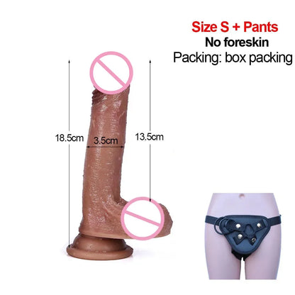 Consolador anal de silicona con correa grande y gruesa para pene, prepucio, masturbador, juguetes eróticos para adultos, para mujeres, hombres y niñas, tienda erótica.