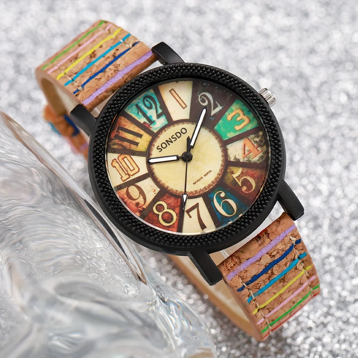 Vintage Leather Watch &amp; Rope Bracelet Set